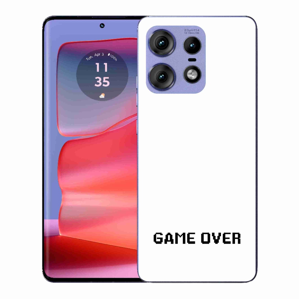 Gélový kryt mmCase na Motorola Edge 50 Pro - game over biele pozadie