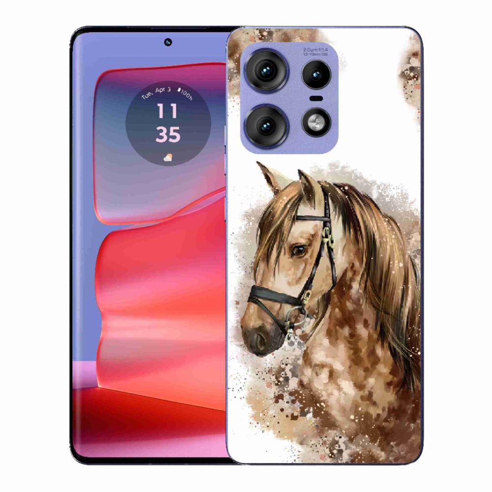 Gélový kryt mmCase na Motorola Edge 50 Pro - hnedý kreslený kôň