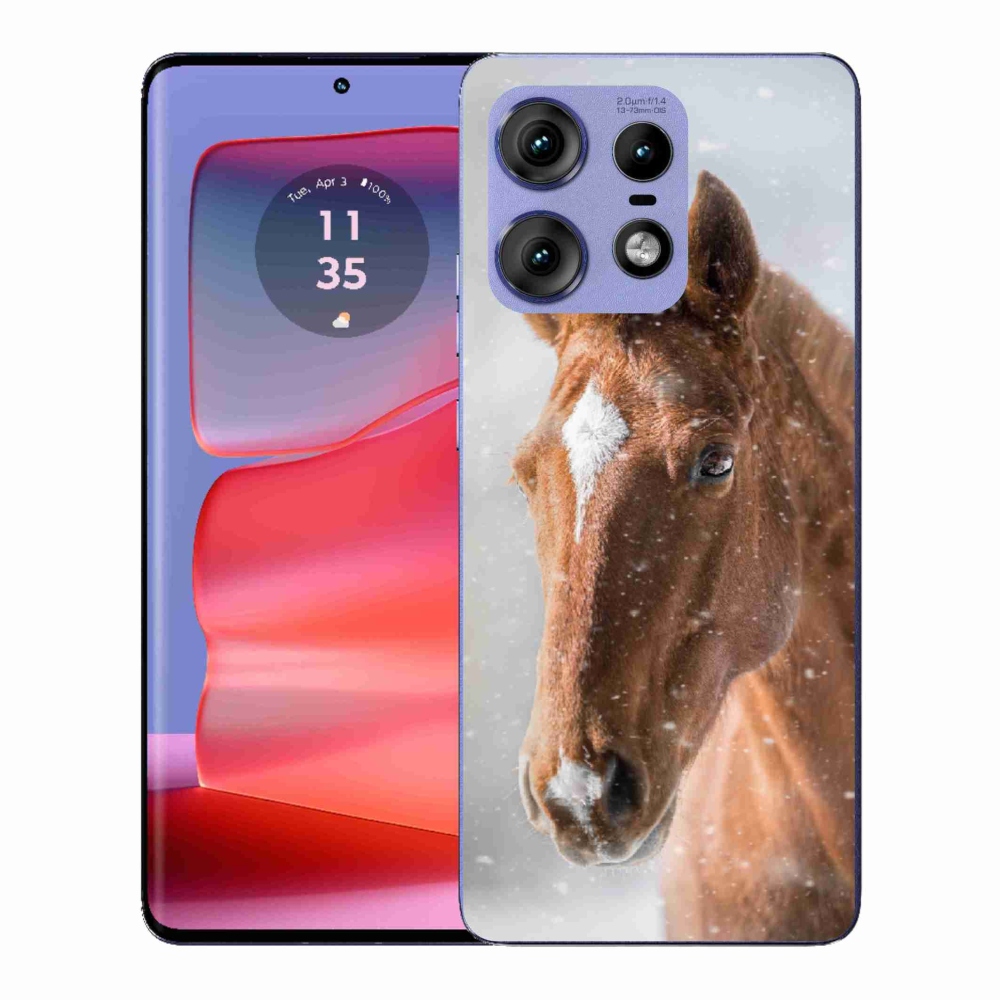 Gélový kryt mmCase na Motorola Edge 50 Pro - hnedý kôň 2