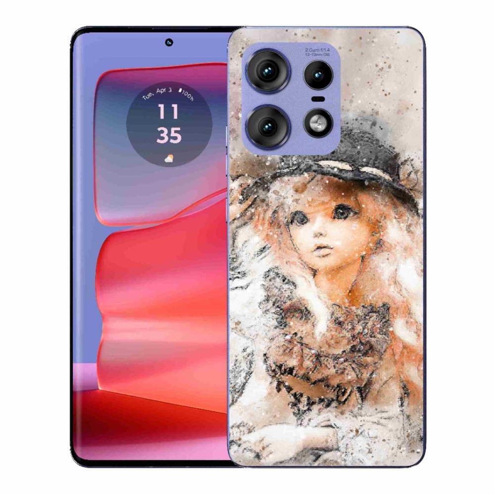 Gélový kryt mmCase na Motorola Edge 50 Pro - dievčatko s klobúkom