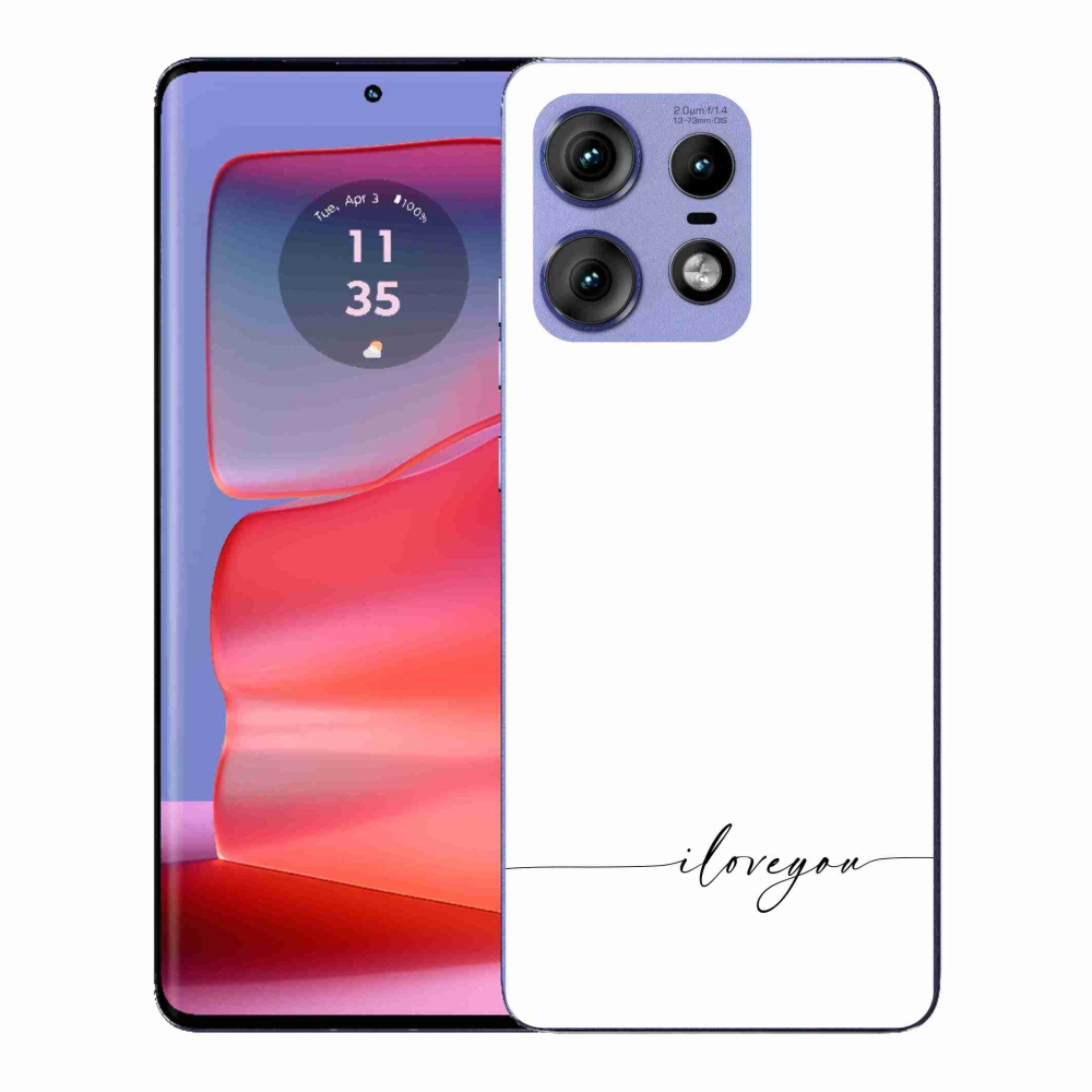 Gélový kryt mmCase na Motorola Edge 50 Pro - I love you biele pozadie