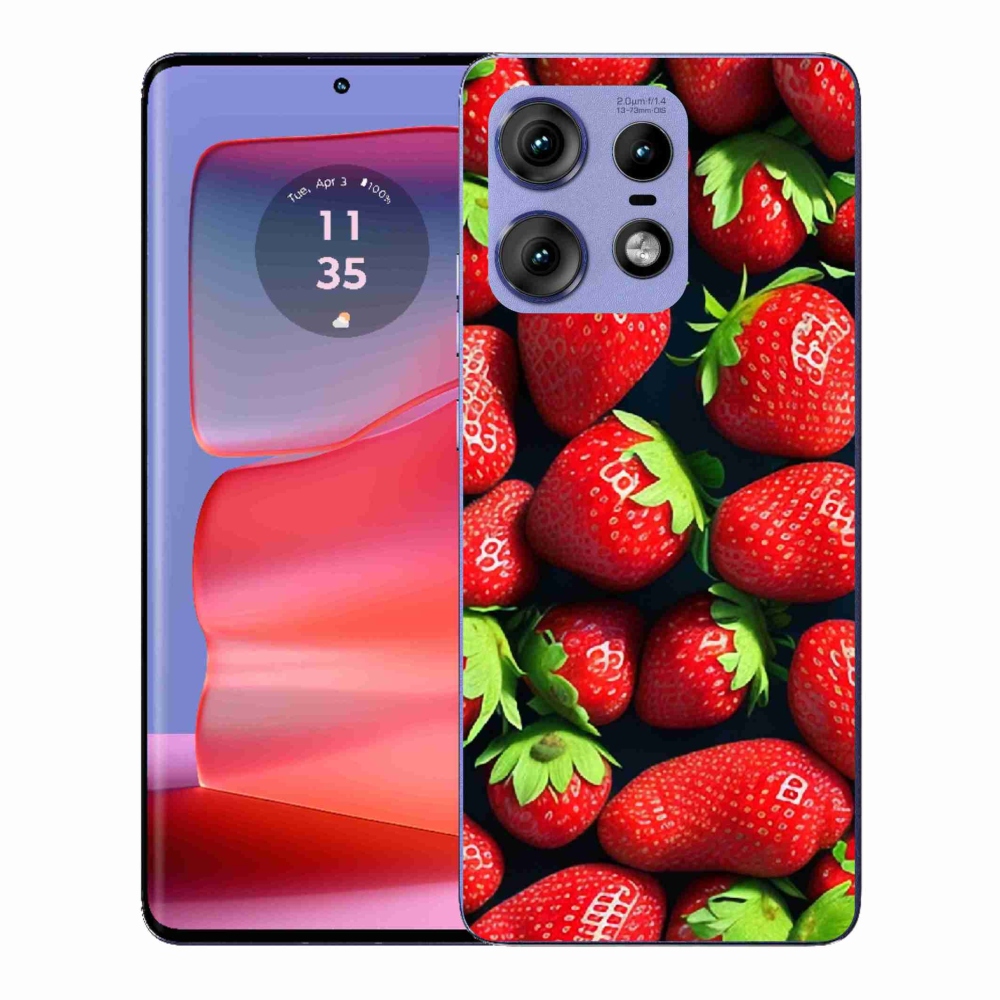 Gélový kryt mmCase na Motorola Edge 50 Pro - jahody