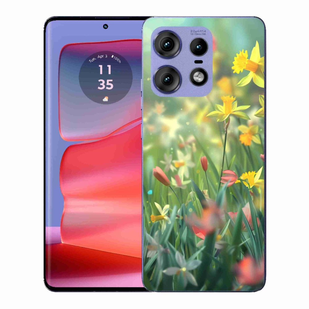 Gélový kryt mmCase na Motorola Edge 50 Pro - jarné kvety