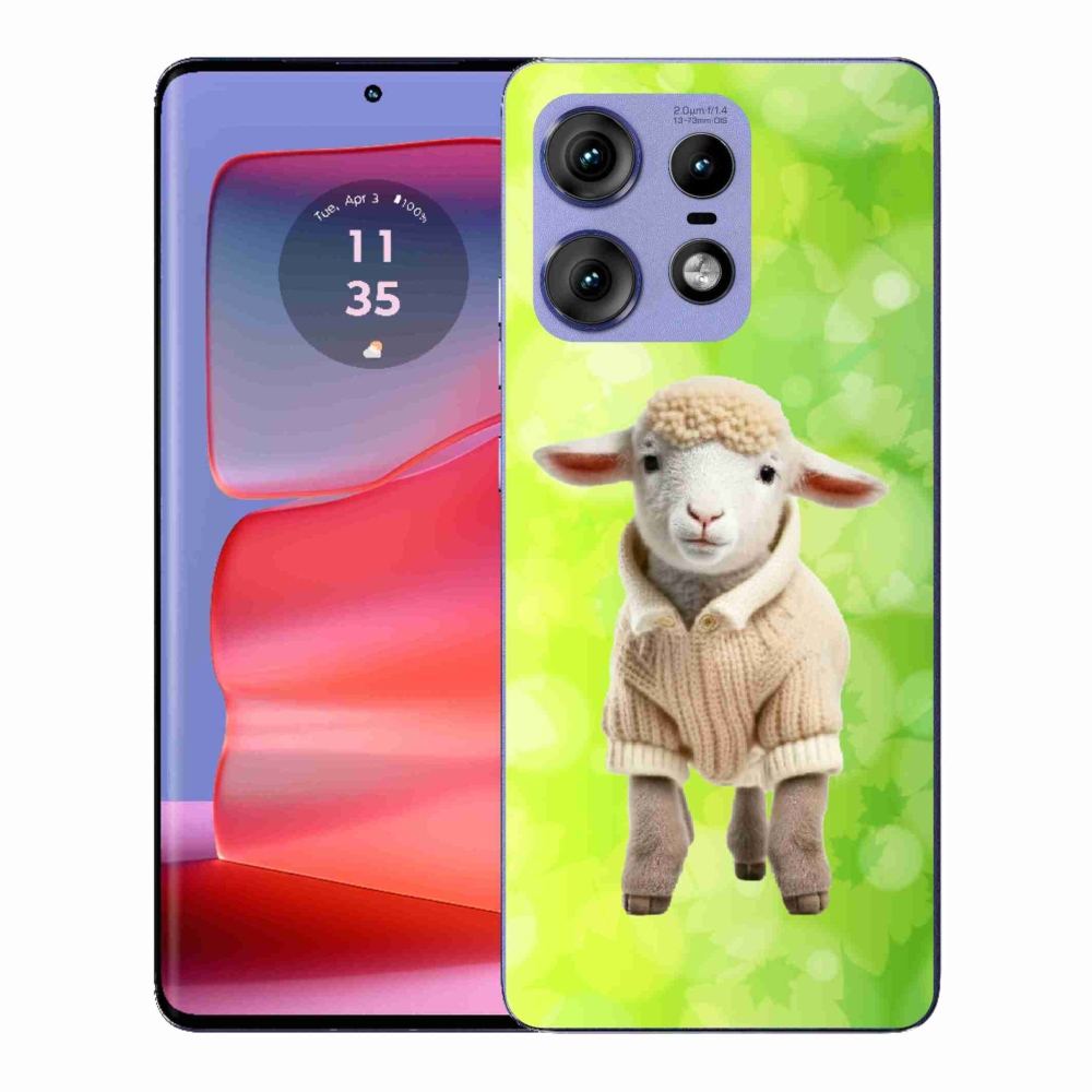 Gélový kryt mmCase na Motorola Edge 50 Pro - jahňa vo svetri