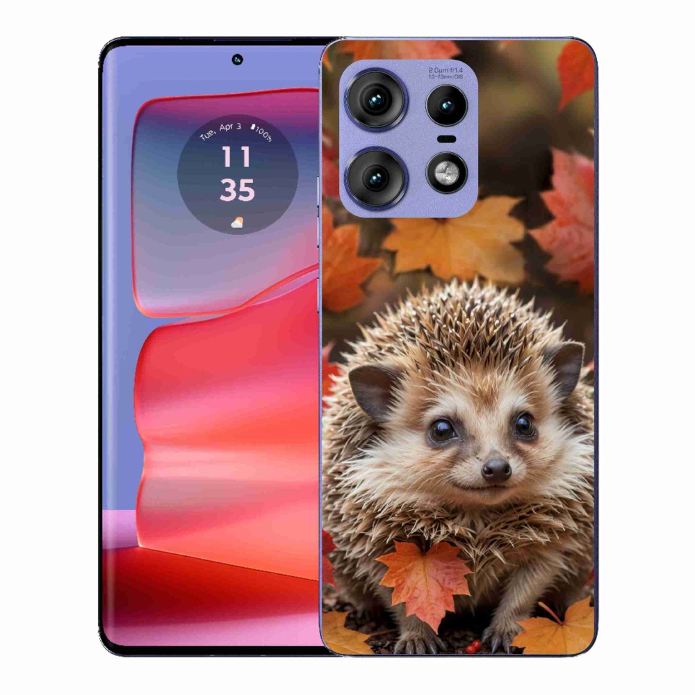 Gélový kryt mmCase na Motorola Edge 50 Pro - ježko v lístia