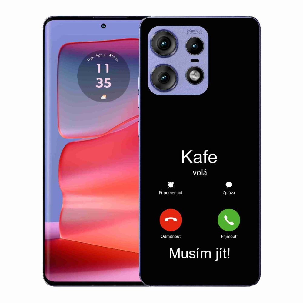 Gélový kryt mmCase na Motorola Edge 50 Pro - kafe volá čierne pozadie