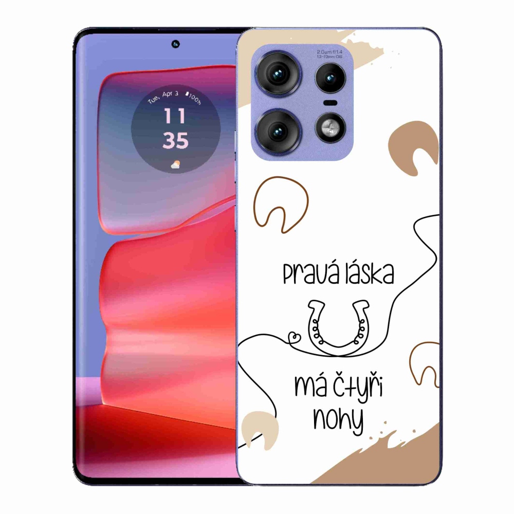 Gélový kryt mmCase na Motorola Edge 50 Pro - konský motív biele pozadie