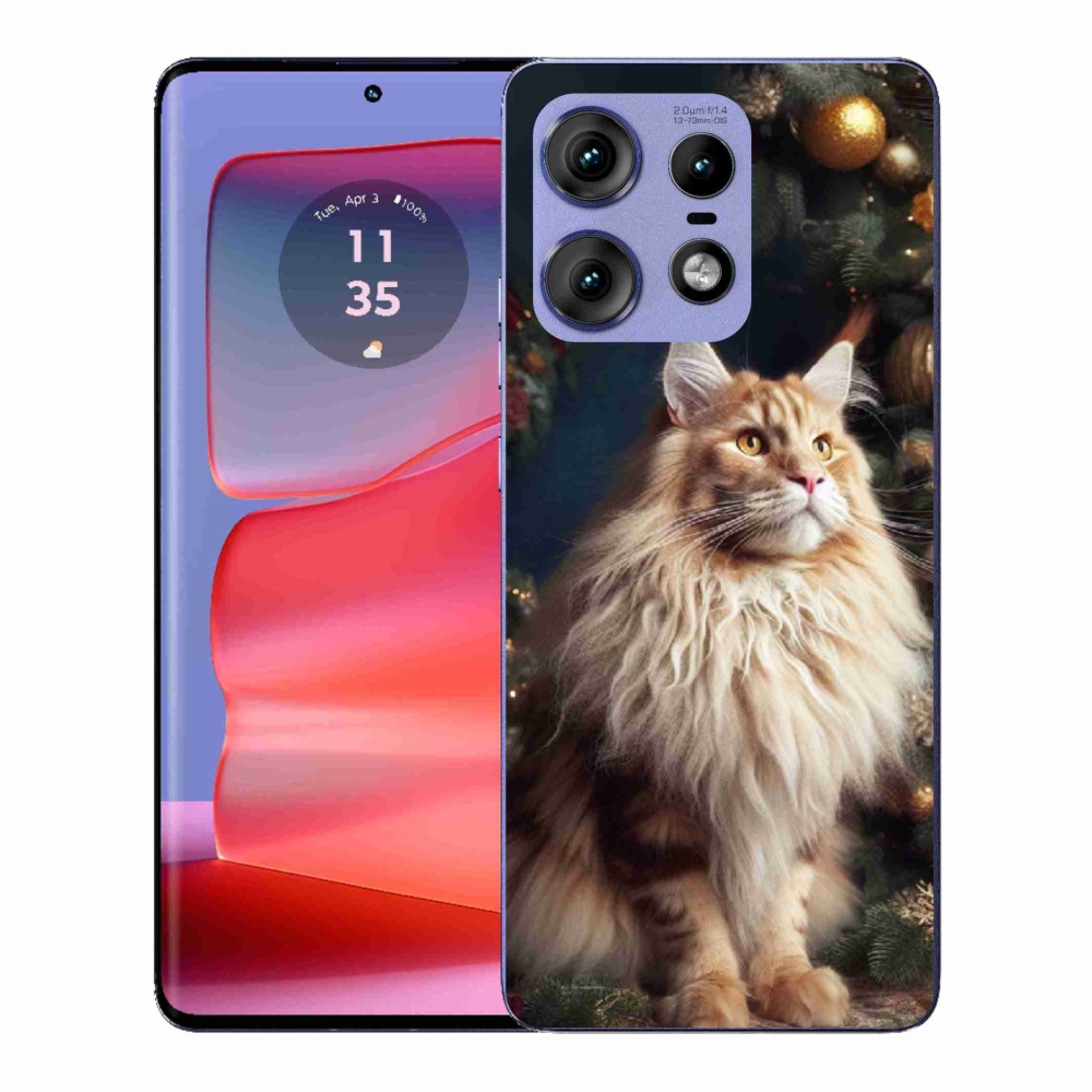 Gélový kryt mmCase na Motorola Edge 50 Pro - mačka pri stromčeku