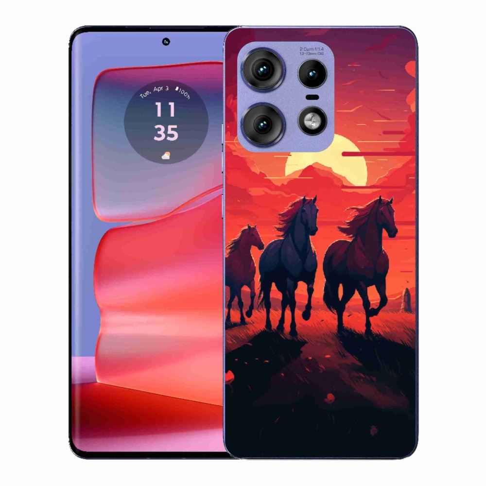 Gélový kryt mmCase na Motorola Edge 50 Pro - kone a západ slnka