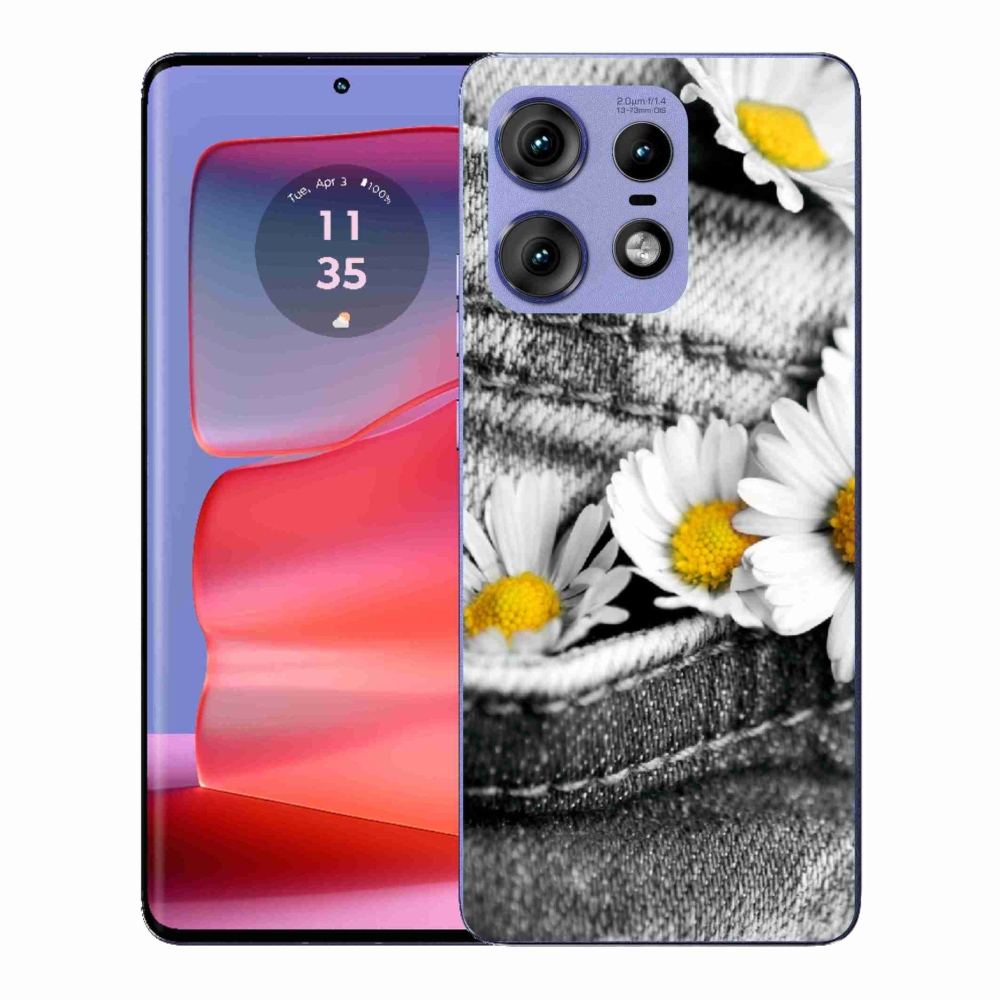 Gélový kryt mmCase na Motorola Edge 50 Pro - margaréty