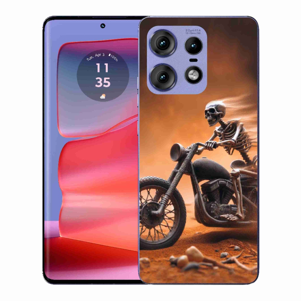 Gélový kryt mmCase na Motorola Edge 50 Pro - kostra na motorke