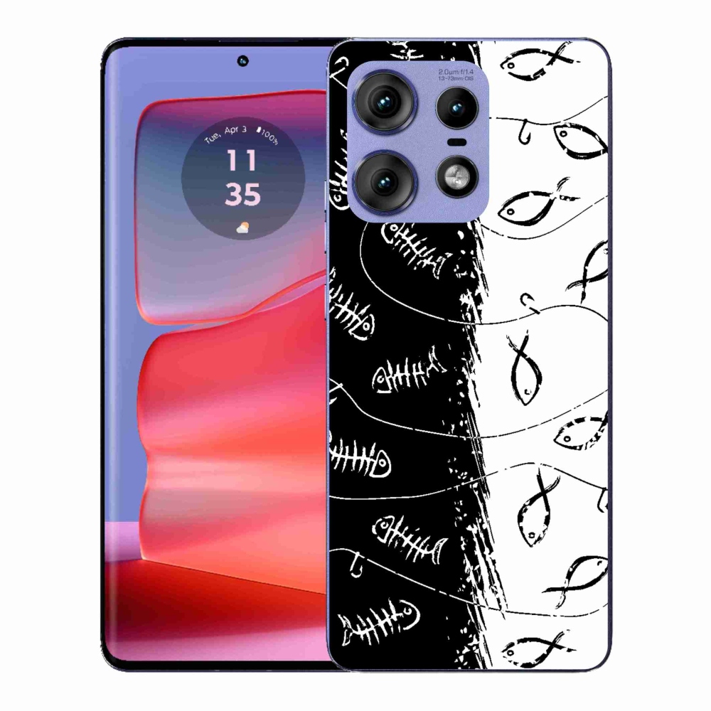 Gélový kryt mmCase na Motorola Edge 50 Pro - kostry a rybky