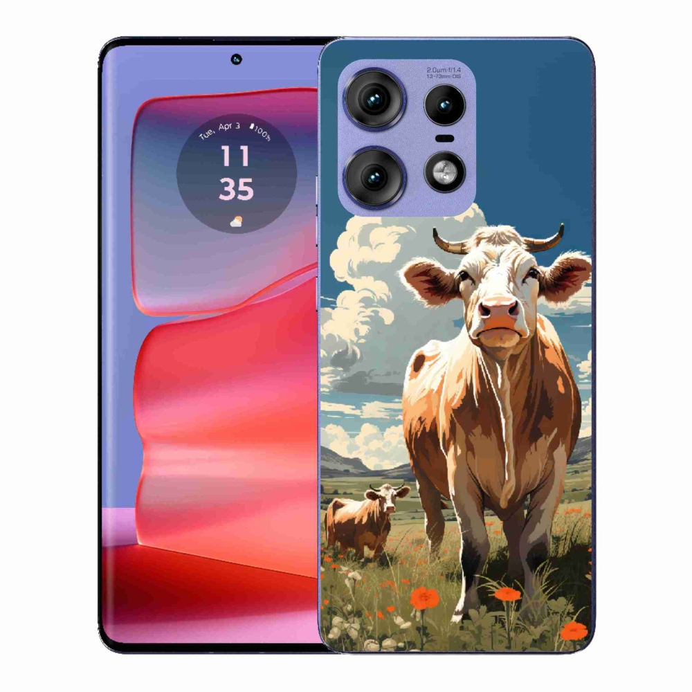 Gélový kryt mmCase na Motorola Edge 50 Pro - kravy na lúke