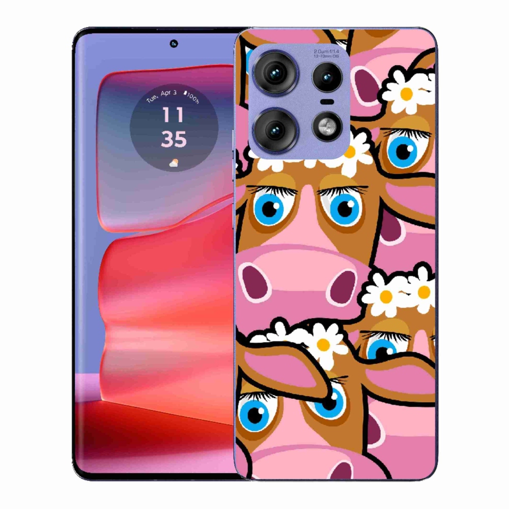 Gélový kryt mmCase na Motorola Edge 50 Pro - kreslené kravičky