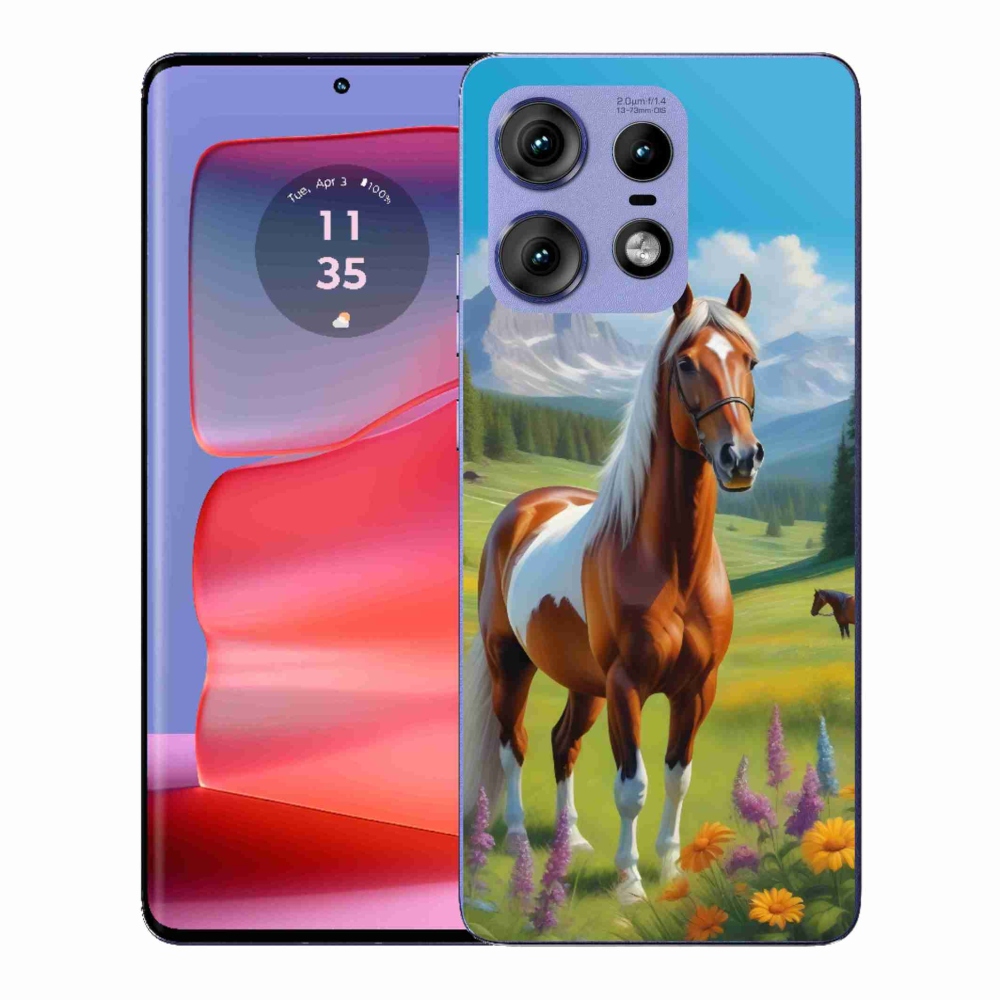 Gélový kryt mmCase na Motorola Edge 50 Pro - kôň na lúke