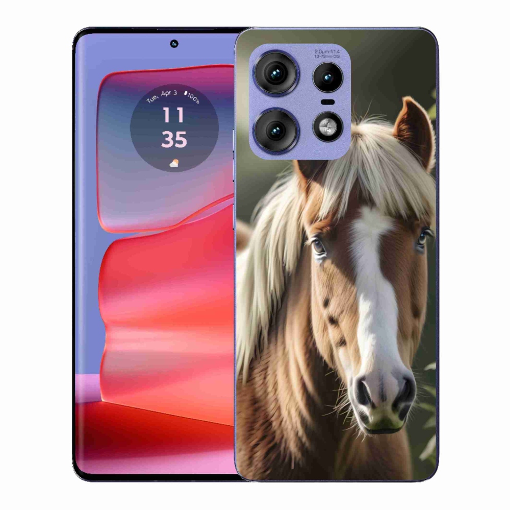 Gélový kryt mmCase na Motorola Edge 50 Pro - kôň so svetlou hrivou