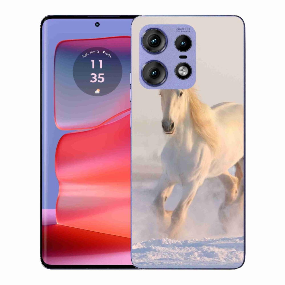 Gélový kryt mmCase na Motorola Edge 50 Pro - kôň v snehu