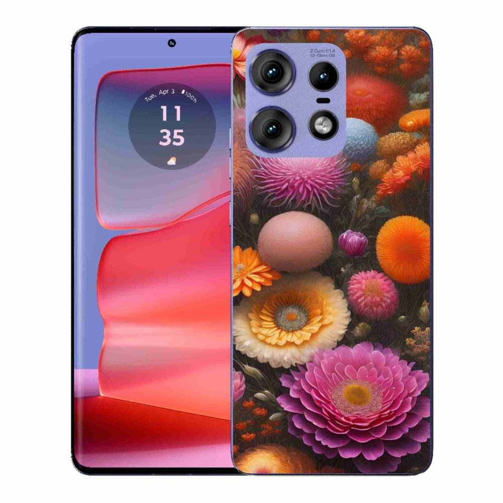 Gélový kryt mmCase na Motorola Edge 50 Pro - kvetinová kompozícia