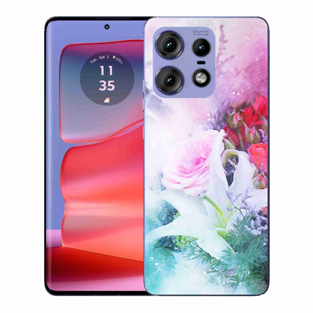 Gélový kryt mmCase na Motorola Edge 50 Pro - kvety 4