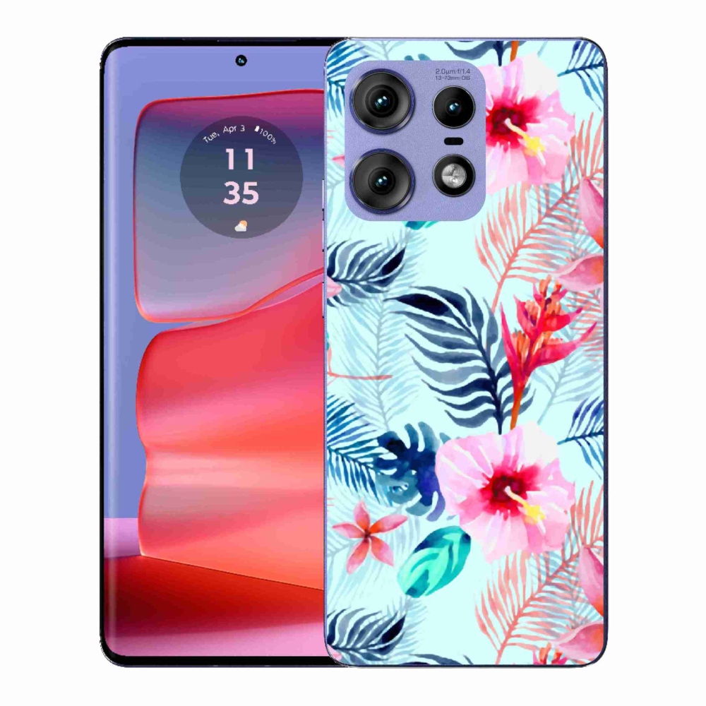 Gélový kryt mmCase na Motorola Edge 50 Pro - kvety