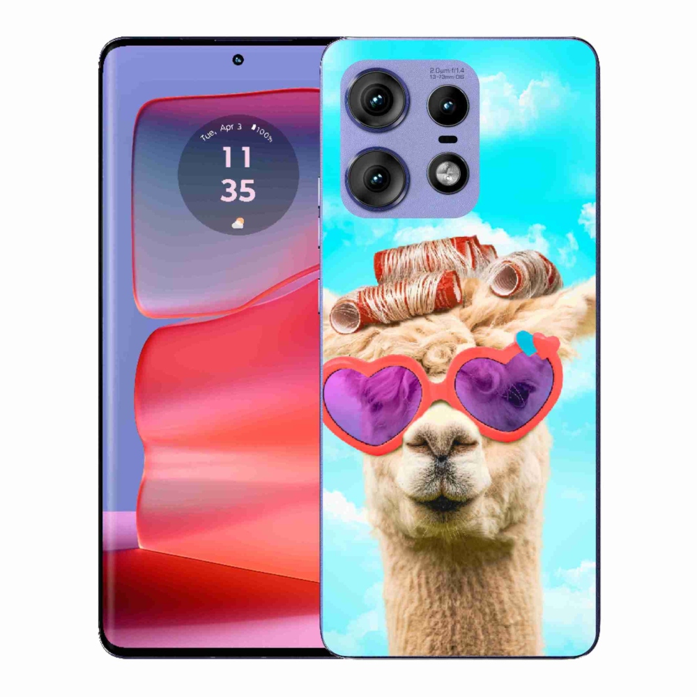 Gélový kryt mmCase na Motorola Edge 50 Pro - lama s okuliarmi