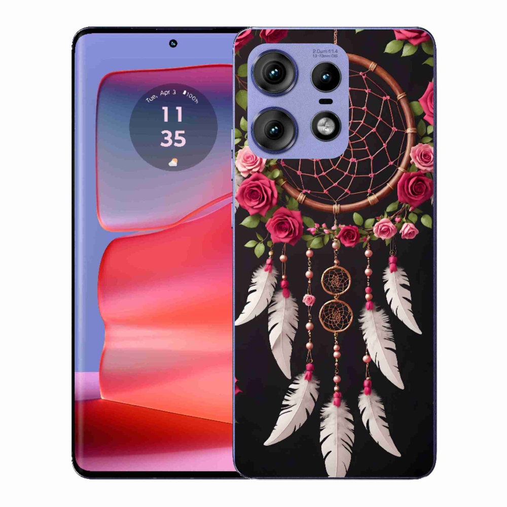 Gélový kryt mmCase na Motorola Edge 50 Pro - lapač snov s ružami