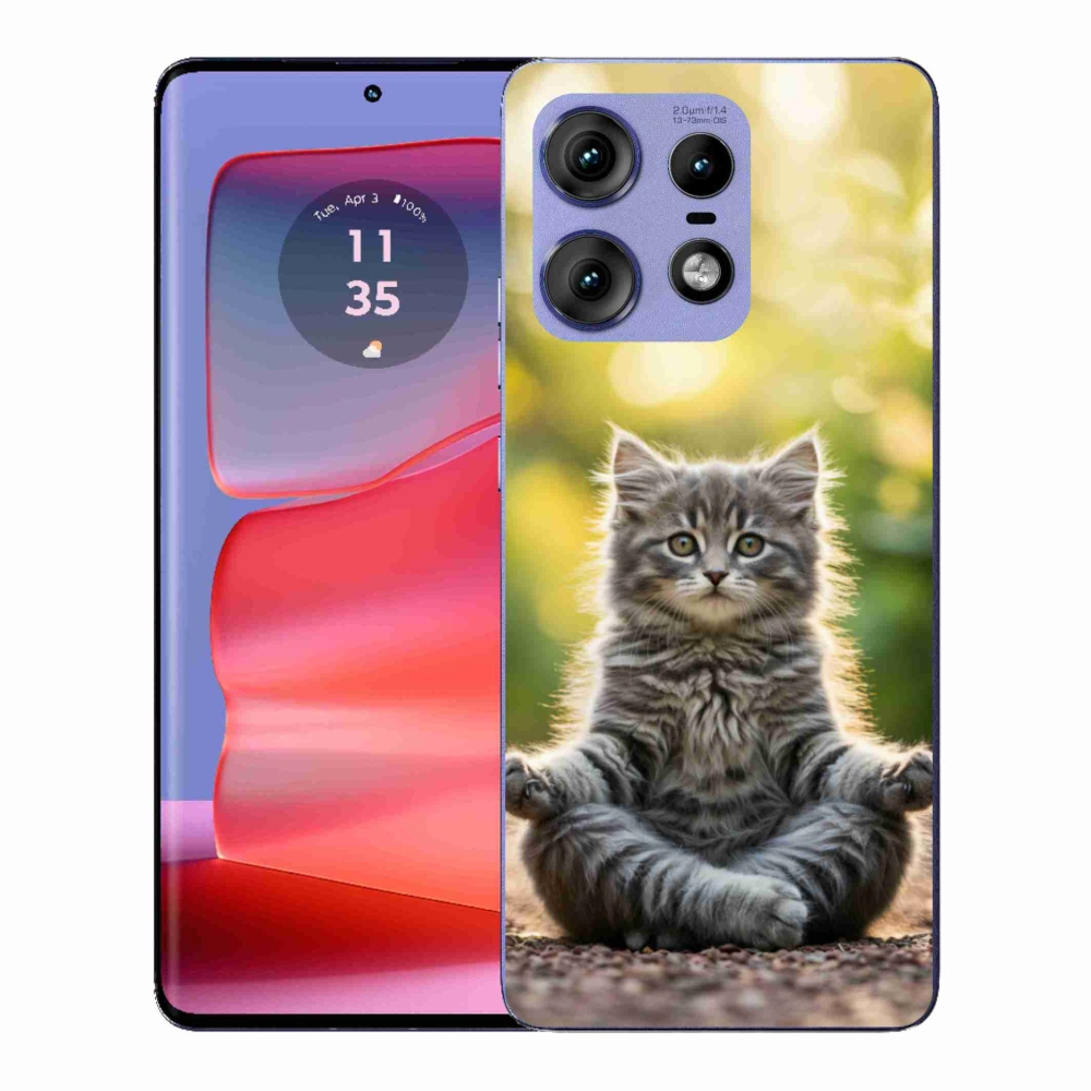 Gélový kryt mmCase na Motorola Edge 50 Pro - meditujúce mačiatko