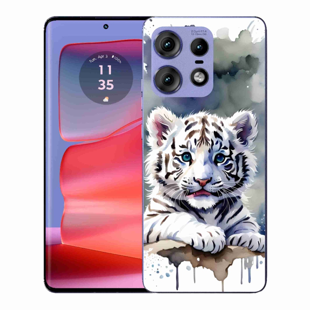 Gélový kryt mmCase na Motorola Edge 50 Pro - mláďa bieleho tigra
