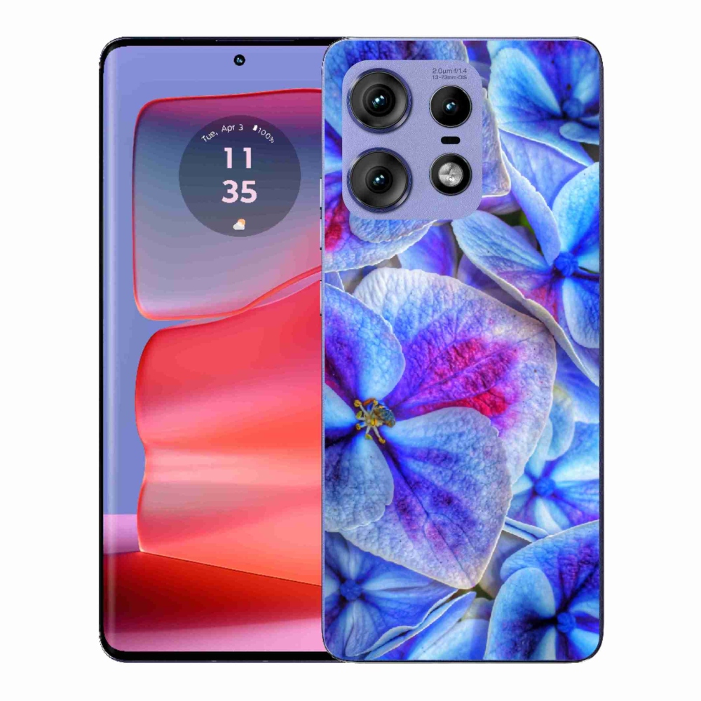 Gélový kryt mmCase na Motorola Edge 50 Pro - modré kvety 1