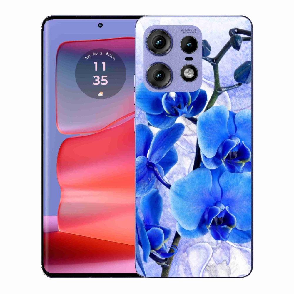 Gélový kryt mmCase na Motorola Edge 50 Pro - modré kvety