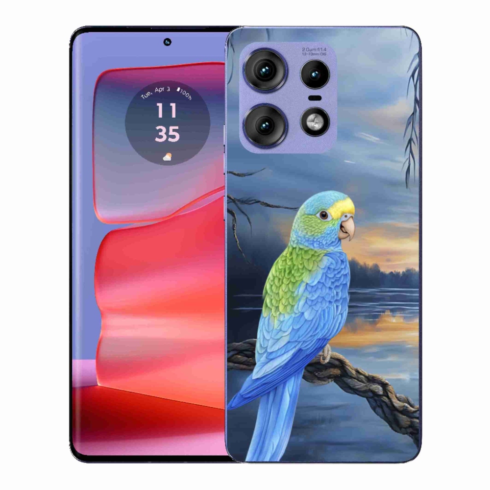 Gélový kryt mmCase na Motorola Edge 50 Pro - modrý papagáj