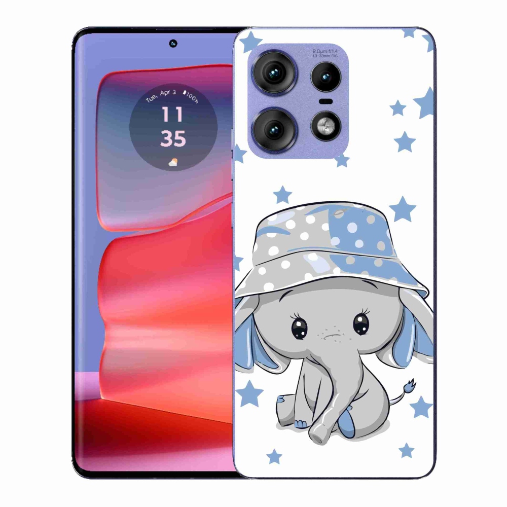 Gélový kryt mmCase na Motorola Edge 50 Pro - modrý slon