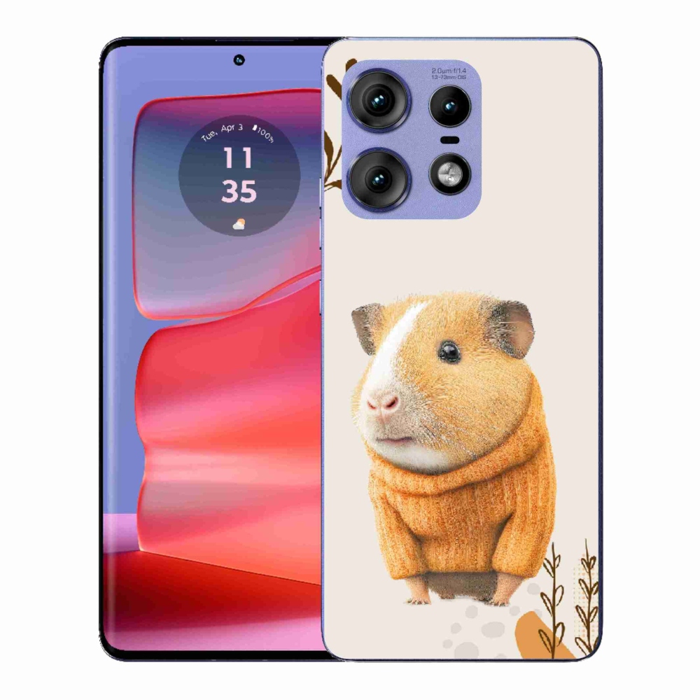 Gélový kryt mmCase na Motorola Edge 50 Pro - morča vo svetri