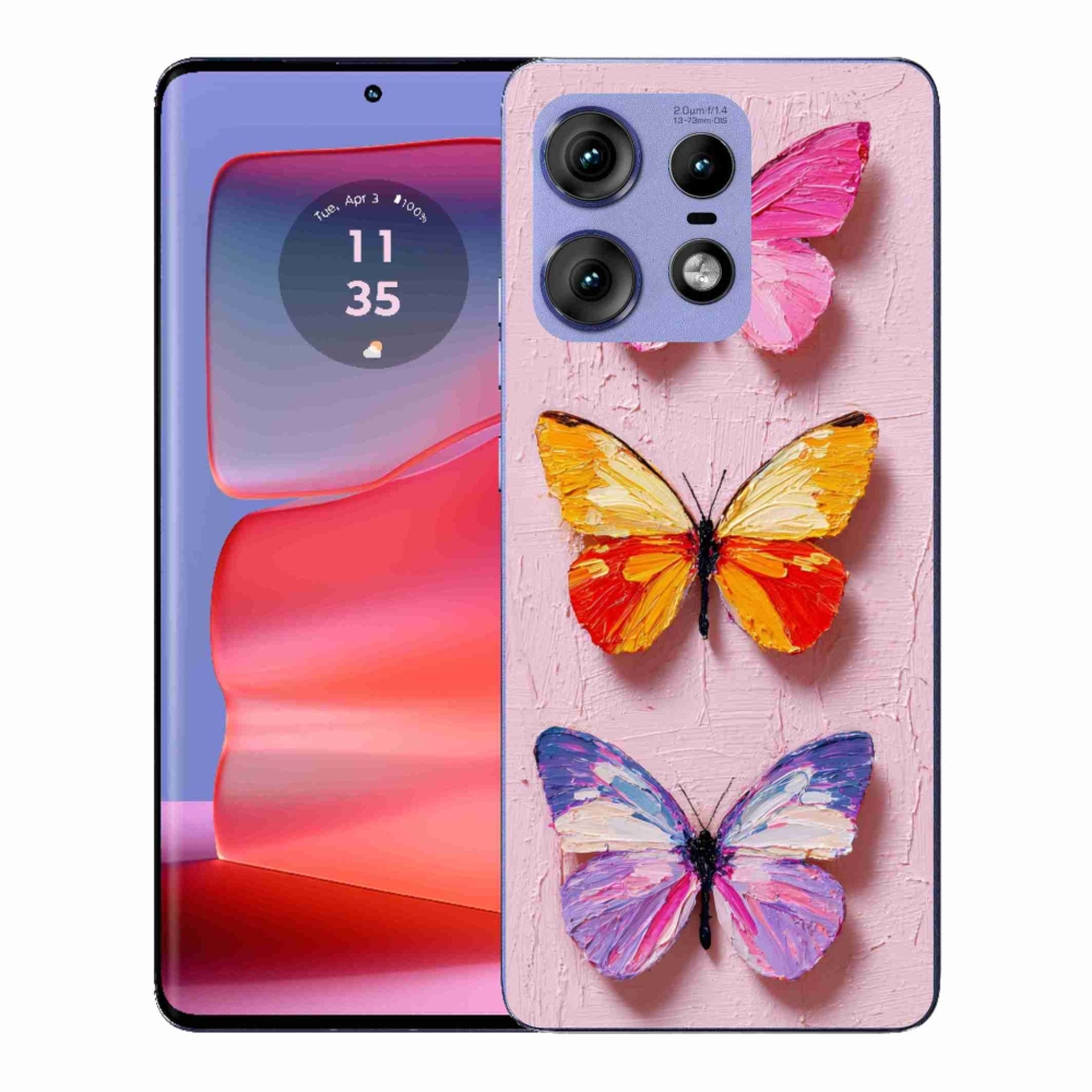 Gélový kryt mmCase na Motorola Edge 50 Pro - motýlia trojica