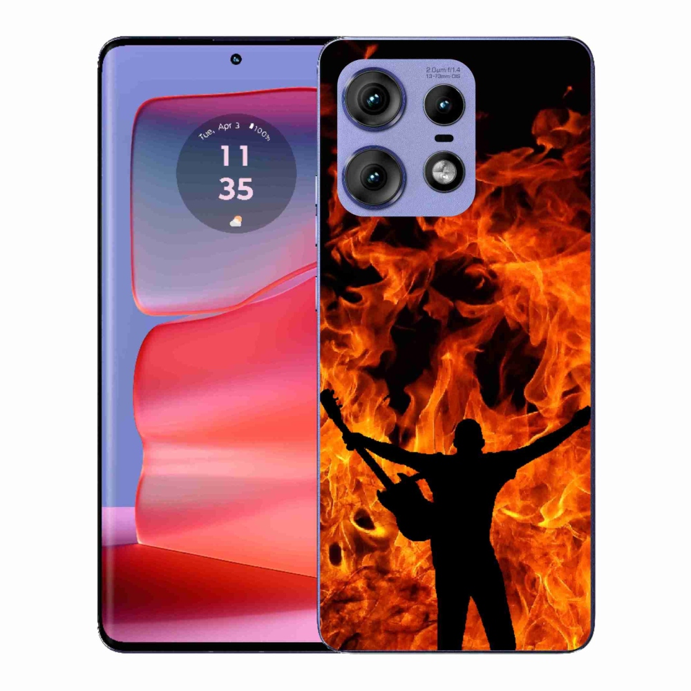 Gélový kryt mmCase na Motorola Edge 50 Pro - muzikant a oheň