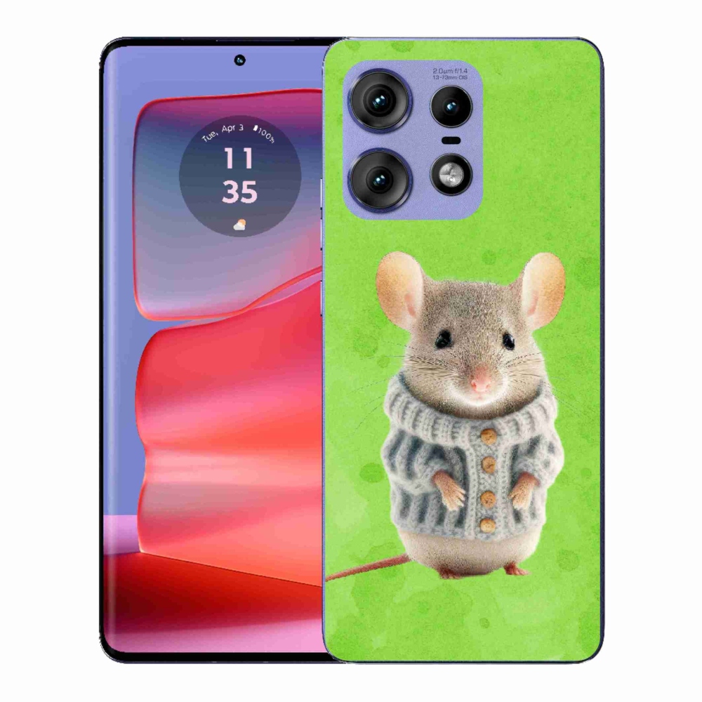 Gélový kryt mmCase na Motorola Edge 50 Pro - myška vo svetri