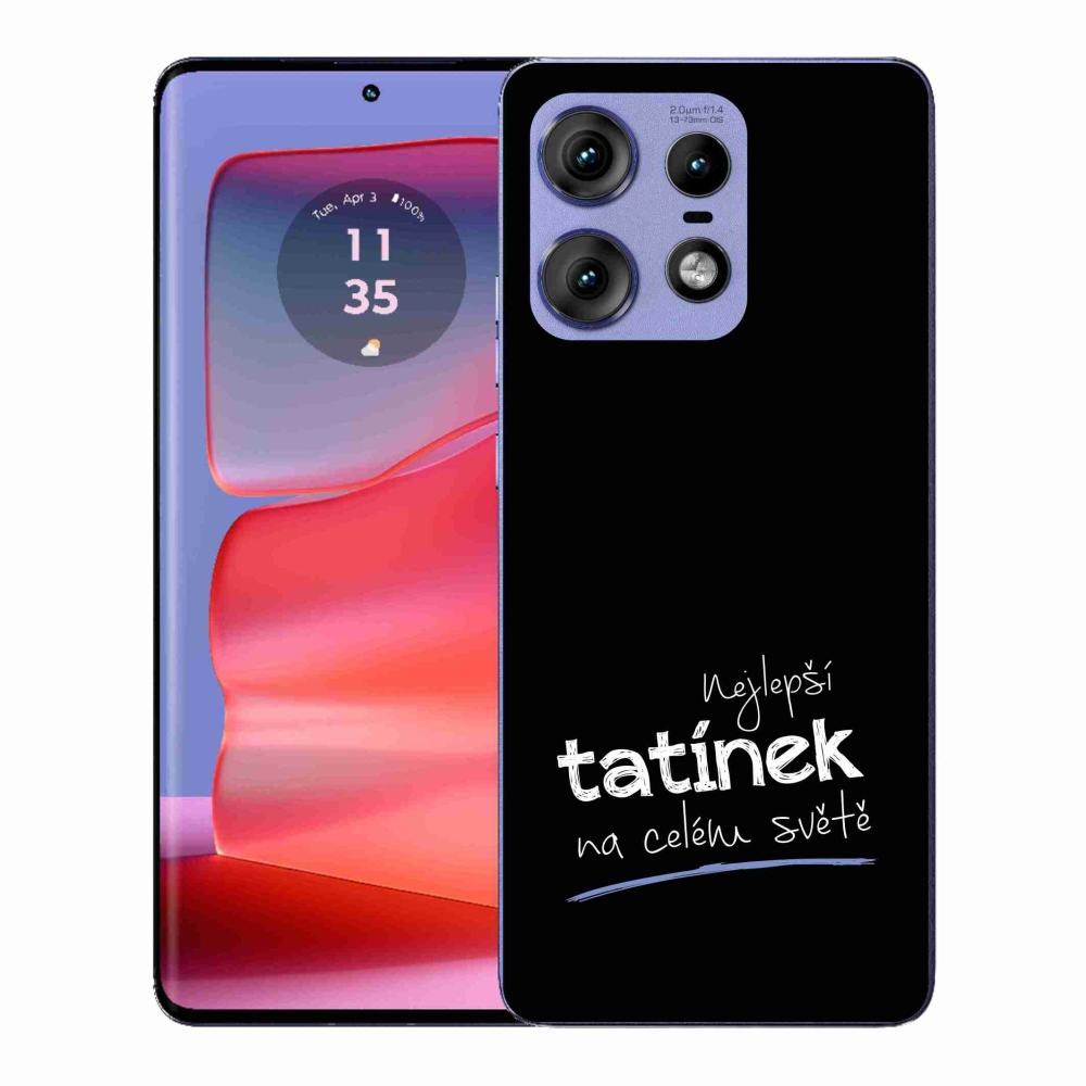 Gélový kryt mmCase na Motorola Edge 50 Pro - najlepší otecko 4 čierne pozadie