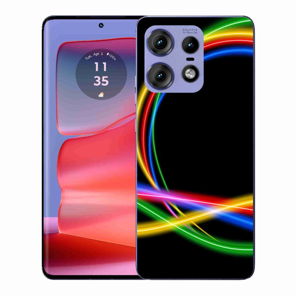Gélový kryt mmCase na Motorola Edge 50 Pro - neónové kruhy