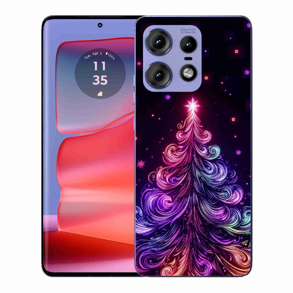 Gélový kryt mmCase na Motorola Edge 50 Pro - neónový vianočný stromček 1