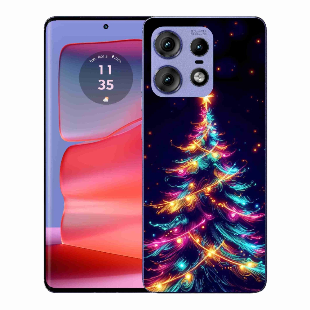 Gélový kryt mmCase na Motorola Edge 50 Pro - neónový vianočný stromček