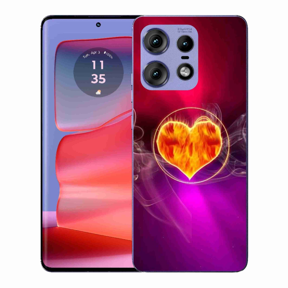 Gélový kryt mmCase na Motorola Edge 50 Pro - ohnivé srdce