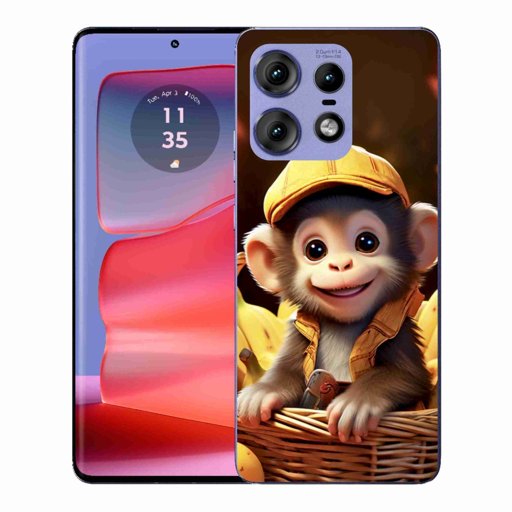 Gélový kryt mmCase na Motorola Edge 50 Pro - opice v košíku