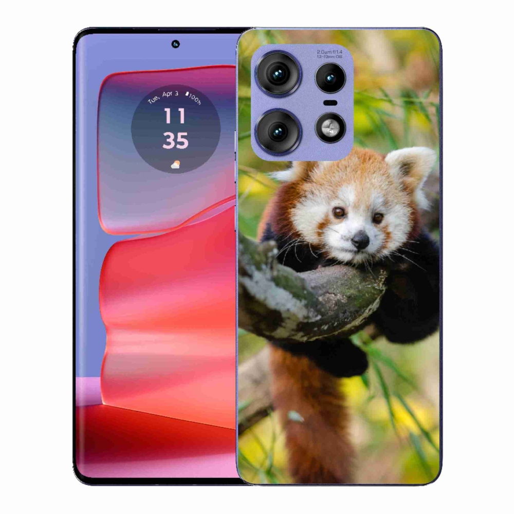 Gélový kryt mmCase na Motorola Edge 50 Pro - panda červená