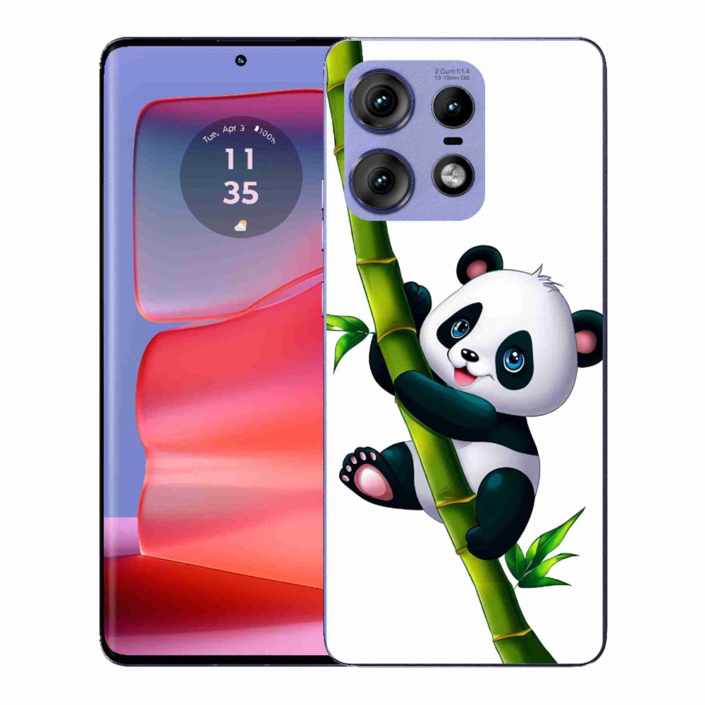 Gélový kryt mmCase na Motorola Edge 50 Pro - panda na bambuse