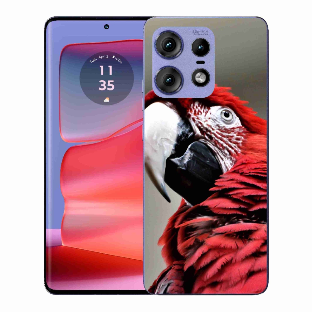 Gélový kryt mmCase na Motorola Edge 50 Pro - papagáj ara červený