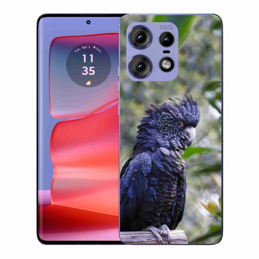 Gélový kryt mmCase na Motorola Edge 50 Pro - papagáj kakadu čierny