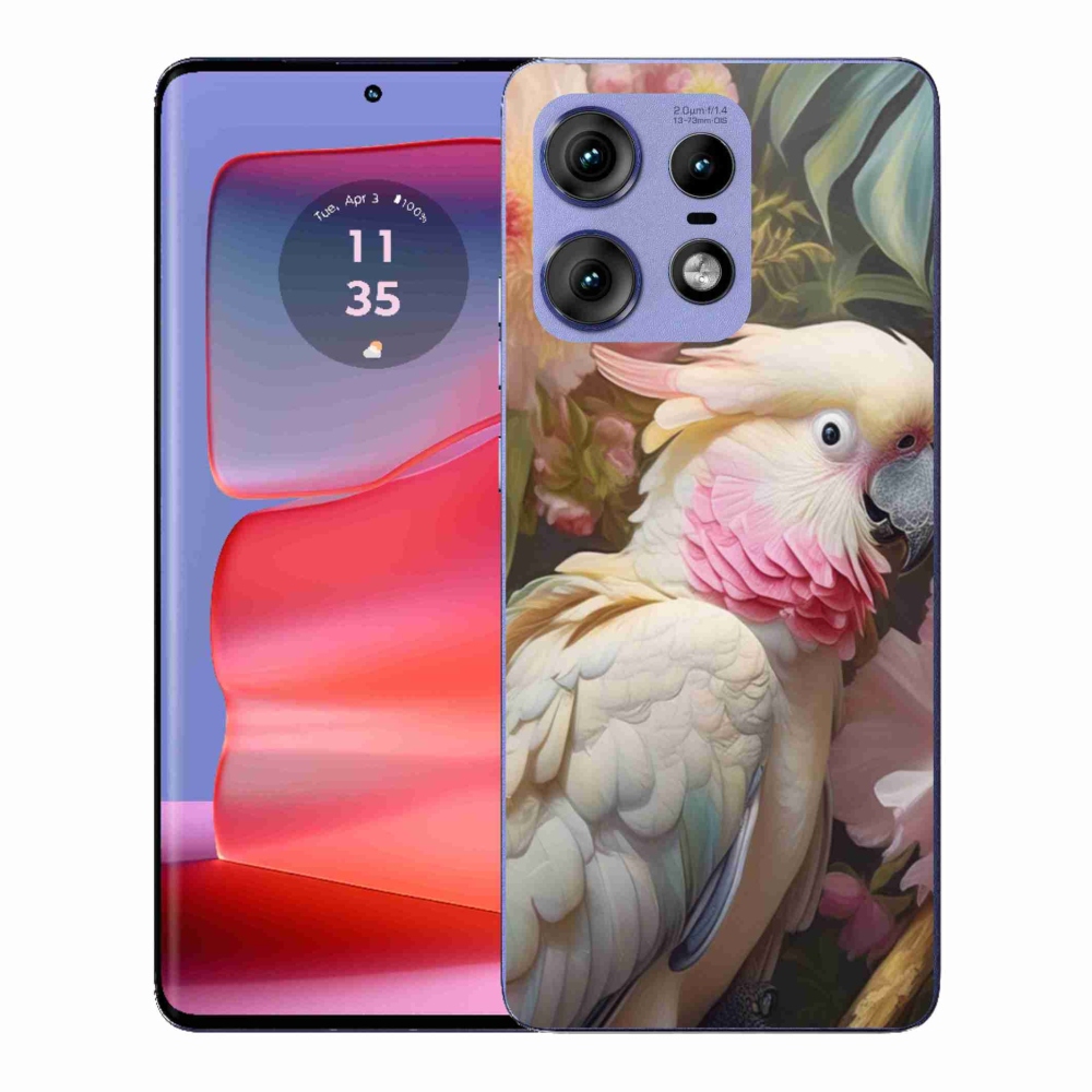 Gélový kryt mmCase na Motorola Edge 50 Pro - papagáj kakadu ružový 2