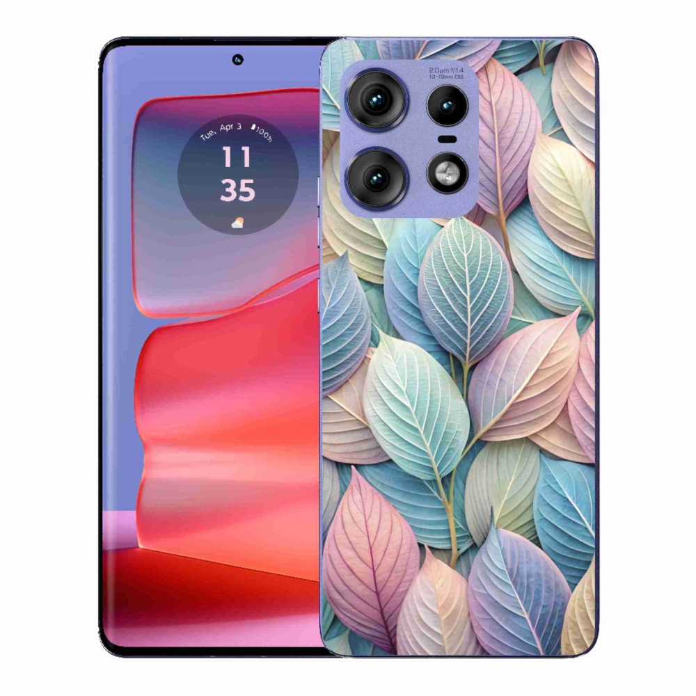 Gélový kryt mmCase na Motorola Edge 50 Pro - pastelové listy