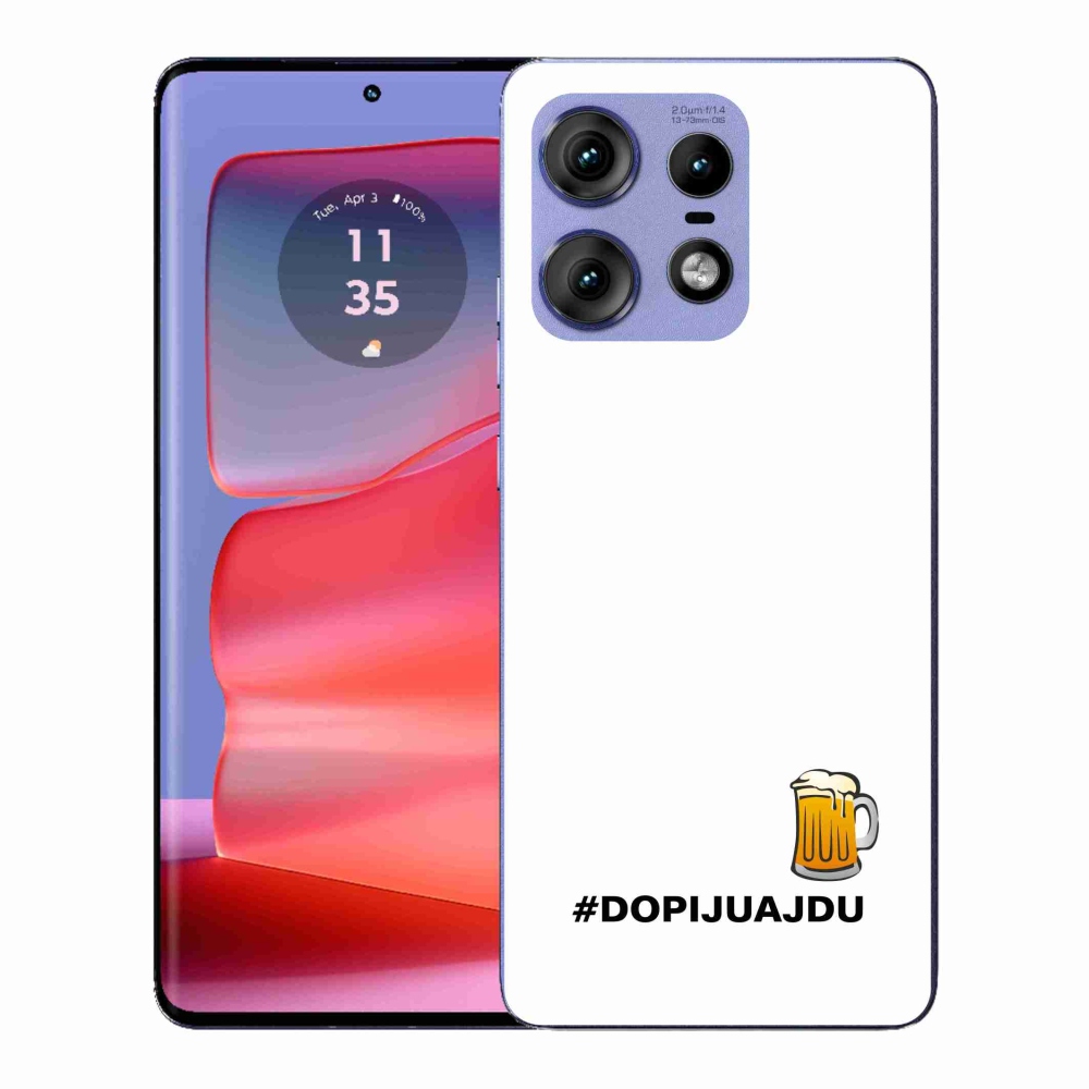 Gélový kryt mmCase na Motorola Edge 50 Pro - pivný motív 1 biele pozadie