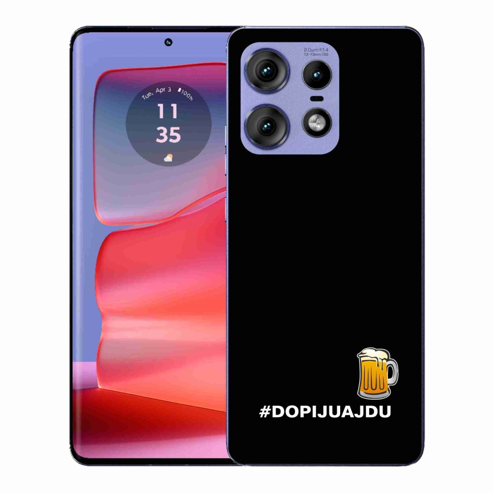 Gélový kryt mmCase na Motorola Edge 50 Pro - pivný motív 1 čierne pozadie